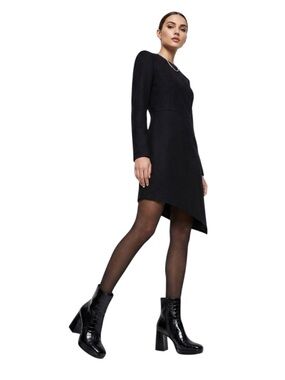 ASOS DESIGN Black Heeled Faux Croc Chelsea Boots